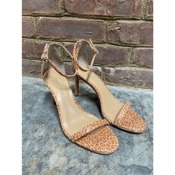 Banana Republic Tan Patent Cheetah Print Open Toe Stiletto Heels Size 6.… - Picture 4 of 12